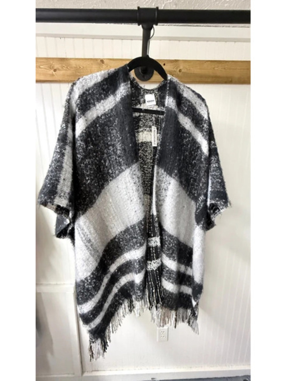 Sonoma block plaid buffalo check poncho one size reversible fall western new